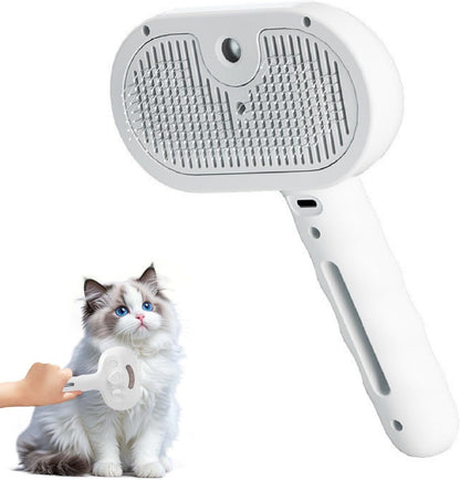 Brosse vapeur 3-en-1 RonWouf Brush coloris blanc pour chien et chat
