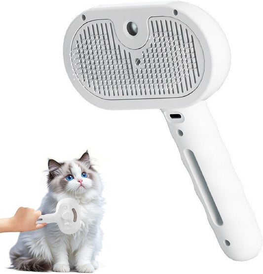 Brosse vapeur 3-en-1 RonWouf Brush coloris blanc pour chien et chat
