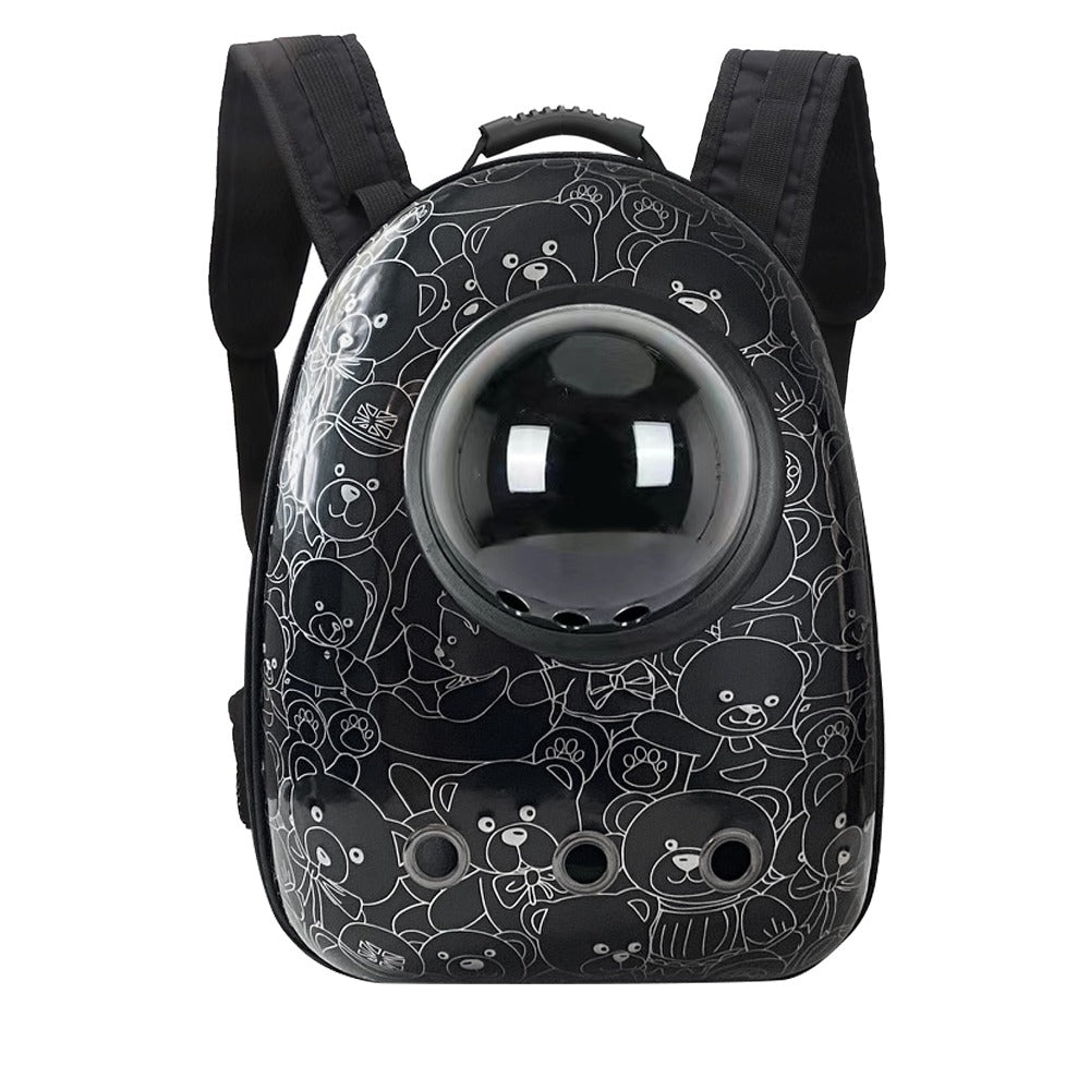 Sac à Dos "Astronaute" pour Chat et Petit Chien – Transport & Randonnée (Motif Black Bear)
